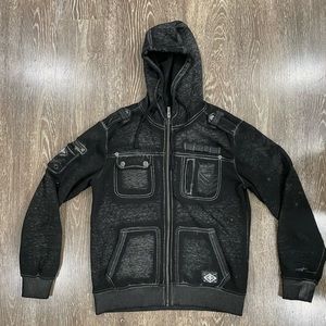 Mens Affliction Hooded Jacket